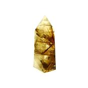 POLISHED SMOKEY QUARTZ POINT FEATURING GOLDEN RUTILE INCLUSIONS.   SP13488POL