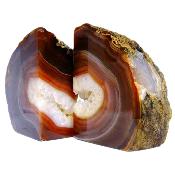 Pair Of Agate Polished Face Split Nodule Bookends.   SP16602SLF