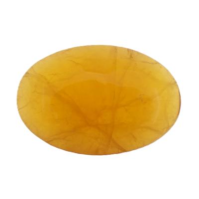 Polished Oval Palm Stone In Yellow Fluorite.   SP17596POL