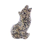 Carving Of A Wolf In Dalmatian Jasper.   SP17669POL