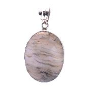 925 Silver one off designer pendant featuring a faceted oval cabochon in Botswana Agate.   SP2541PEND