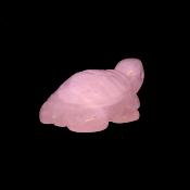 CARVING OF A TORTOISE IN ROSE QUARTZ.   SPR14705POL