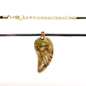 10 PACK GEMSTONE 'ANGEL WING' PENDANTS.   SPR14775WH