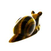 Gemstone Carving Of A Snail In Tiger's Eye.   SPR16804POL