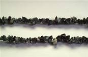 BLACK 'SNOWFLAKE' OBSIDIAN CHIP NECKLACE WITH LOBSTER CLASP. 24". 30g. BLOBSCHIP24