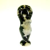 CARVING OF A FERTILITY GODDESS FIGURE IN MOSS AGATE.   SP13944POL 