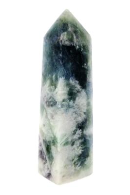 Gemstone Rectangle Section Obelisk In Snowflake Fluorite.   SP16706POL