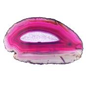 Agate Polished Front & Rear Face Slice Specimen Coloured Pink.   SP17648POL