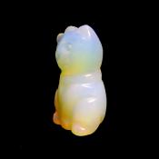 Lucky Chinese Waving Cat Carving in Opalite.   SPR15159POL