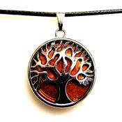 Tree Of Life Pendant Style Necklace With Copper Goldstone.   SPR15498PEND