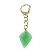 Diamond Shape Gemstone Keyring in Green Aventurine.   SPR15569POL