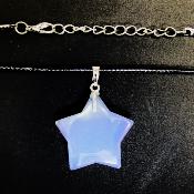 Star Pendant Necklace In Opalite On Waxed Cord.   SPR15995PEND