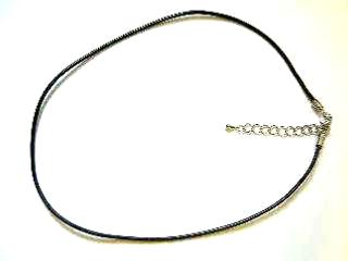 17" RUBBER THONG WITH SILVER PLATED LOBSTER STYLE CLASP & EXTENDER CHAIN.   SPR5216