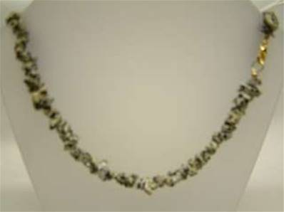 DALMATIAN STONE GEM CHIP NECKLACE (10 PACK). 24" LONG. 46g. SPR873WH