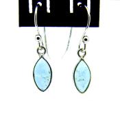 Catseye pendant style Earrings in 925 Silver with Blue Apatite dome polished cabochon stones.   22100BA
