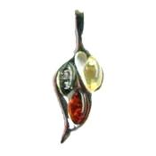 THREE COLOUR AMBER PENDANT- LEAF STYLE BM2H014002