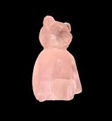 Highly detailed Teddy Bear in Rose Quartz Carved by Hand.   SP11219POL