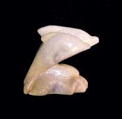 ONE OFF MOTHER & CALF DOLPHIN CARVING IN BLUE QUARTZ.   SP11585POL