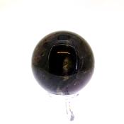 GEMSTONE SPHERE IN RUBY WITH ARFVEDSONITE.   SP14331POL