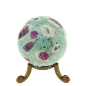 Gemstone Sphere in Ruby with Fuchsite.   SP16284POL