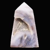 Gemstone Obelisk In Agate With Quartz Druze Inside.   SP17360POL