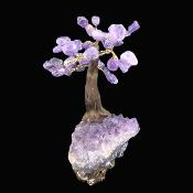 Gem Tree With Amethyst Druze Base Fimo Clay Trunk & Amethyst Leaves.   SP17500POL