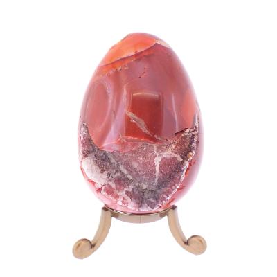 Gemstone Polished Egg In Carnelian With Quartz Druze.   SP17557POL