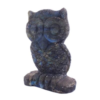 Carving Of An Owl In Labradorite.   SP17574POL