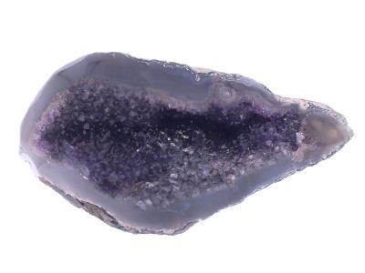 Agate Rimmed Amethyst Geode Specimen With Polished Edge.   SP17814SLF 