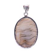 925 Silver one off designer pendant featuring a faceted oval cabochon in Botswana Agate.   SP2541PEND