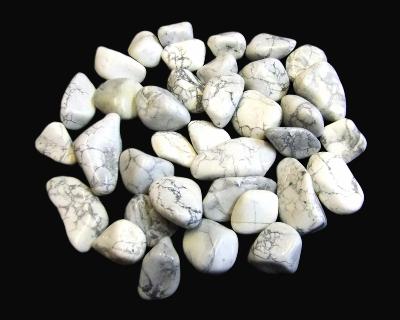 White Howlite Polished Tumble Stones (Size 4) Bulk Buy 1kg bag.   SPR15920WH
