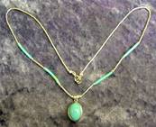 SILVER WITH TURQUOISE PENDANT STYLE NECKLACE. 496N