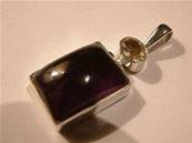 Amethyst with facet Citrine Indian Silver pendant 3.5cm with bail Square/Rectangle. PENAMCIT02