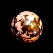 GEMSTONE SPHERE IN RHODONITE.   SP13540POL