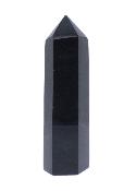 Fully Polished And Facetted Tower/ Point In Black Obsidian.   SP17319POL