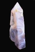Gemstone Obelisk In Agate With Quartz Druze Inside.   SP17359POL