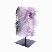 Amethyst Druze Polished Edge Crystal Specimen On Metal Display Stand.   SP17486POL
