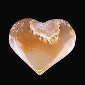 Flower Agate Gemstone Polished Heart Carving.   SP17551POL