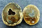 BRAZILIAN AGATE POLISHED FACE GEODE PAIR. SP7026POL