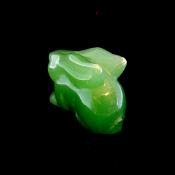 RABBIT CARVING IN GREEN AVENTURINE.   SPR14459POL