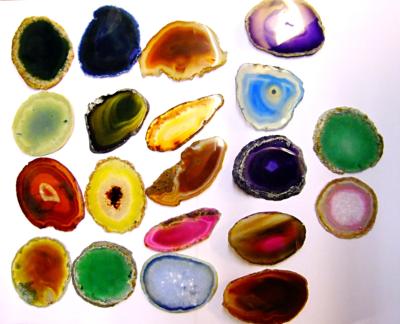 20 PACK OF COLOURED AGATE SLICES.   SPR14493WH