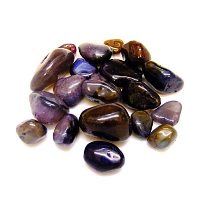 DARK BLUE/ PURPLE AGATE POLISHED TUMBLE STONES, SIZE 4, (250g BAG).    SPR15147WH