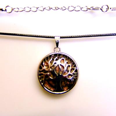 Tree Of Life Pendant Style Necklace With Rhodonite.   SPR15496PEND