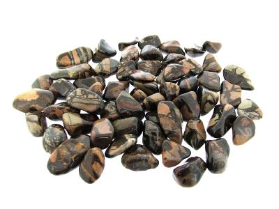 Pink Spider Jasper Polished Tumble Stones (250g Bag).   SPR15962WH