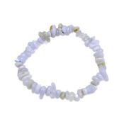Elasticated Blue Lace Agate Crystal Chip Bracelet.   SPR16172BR