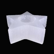Selenite/ Satin Spar Star Shape Tea Light Holder.   SPR17521