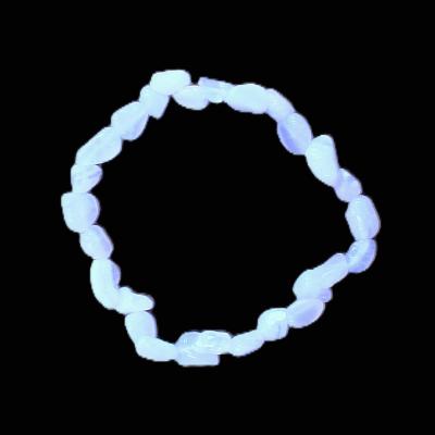 Polished Pebble Elasticated Blue Lace Agate Crystal Bracelet.   SPR17851BR