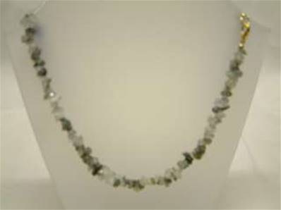 GREEN RUTILE GEM CHIP NECKLACE (10 PACK). 24" LONG. 24g. SPR866WH