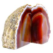 Pair Of Agate Polished Face Split Nodule Bookends.   SP16601SLF