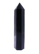 Fully Polished And Facetted Tower/ Point In Silver Sheen Obsidian.   SP17316POL 
